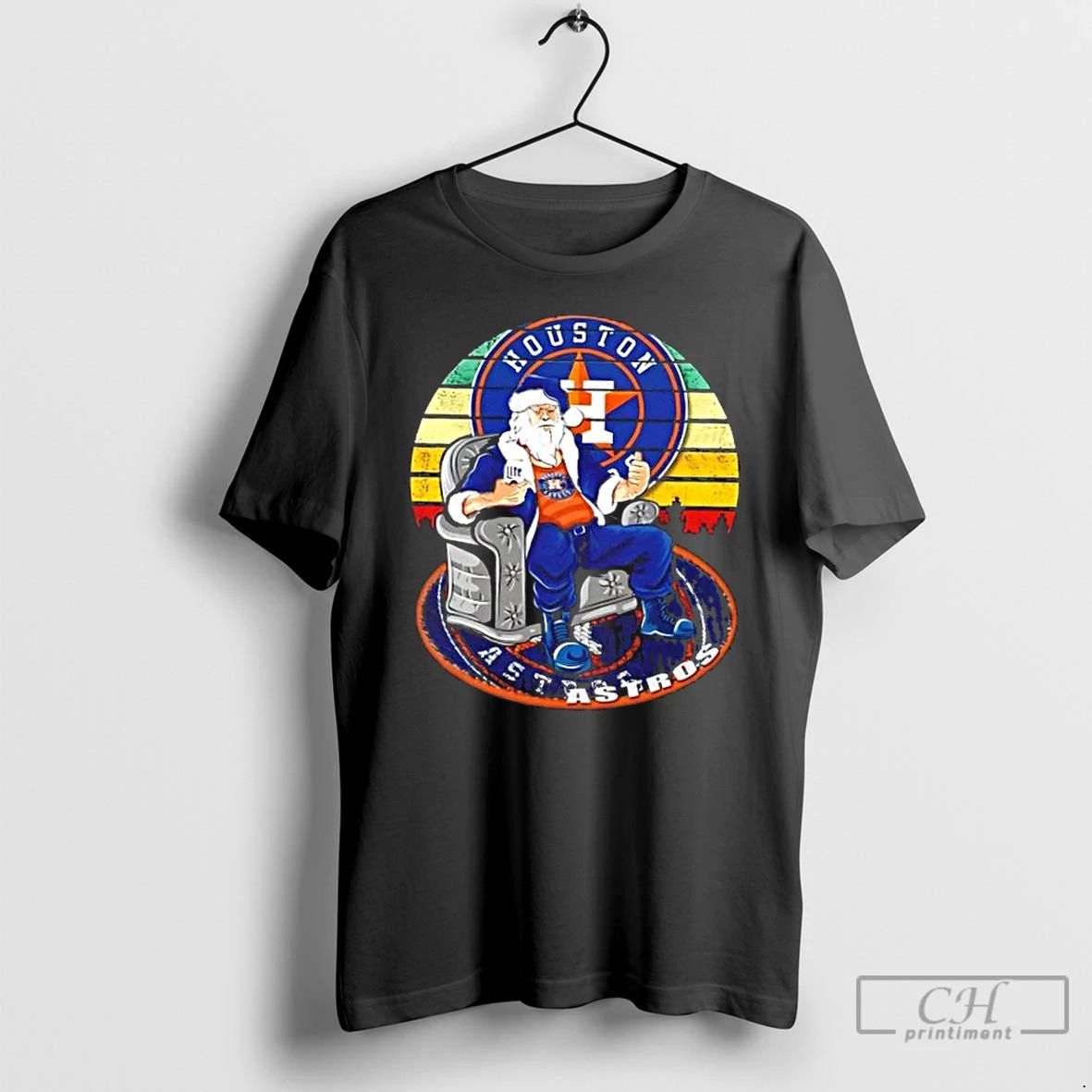 Classic Houston Astros X Santa Claus Christmas Vintage T Shirts Unisex