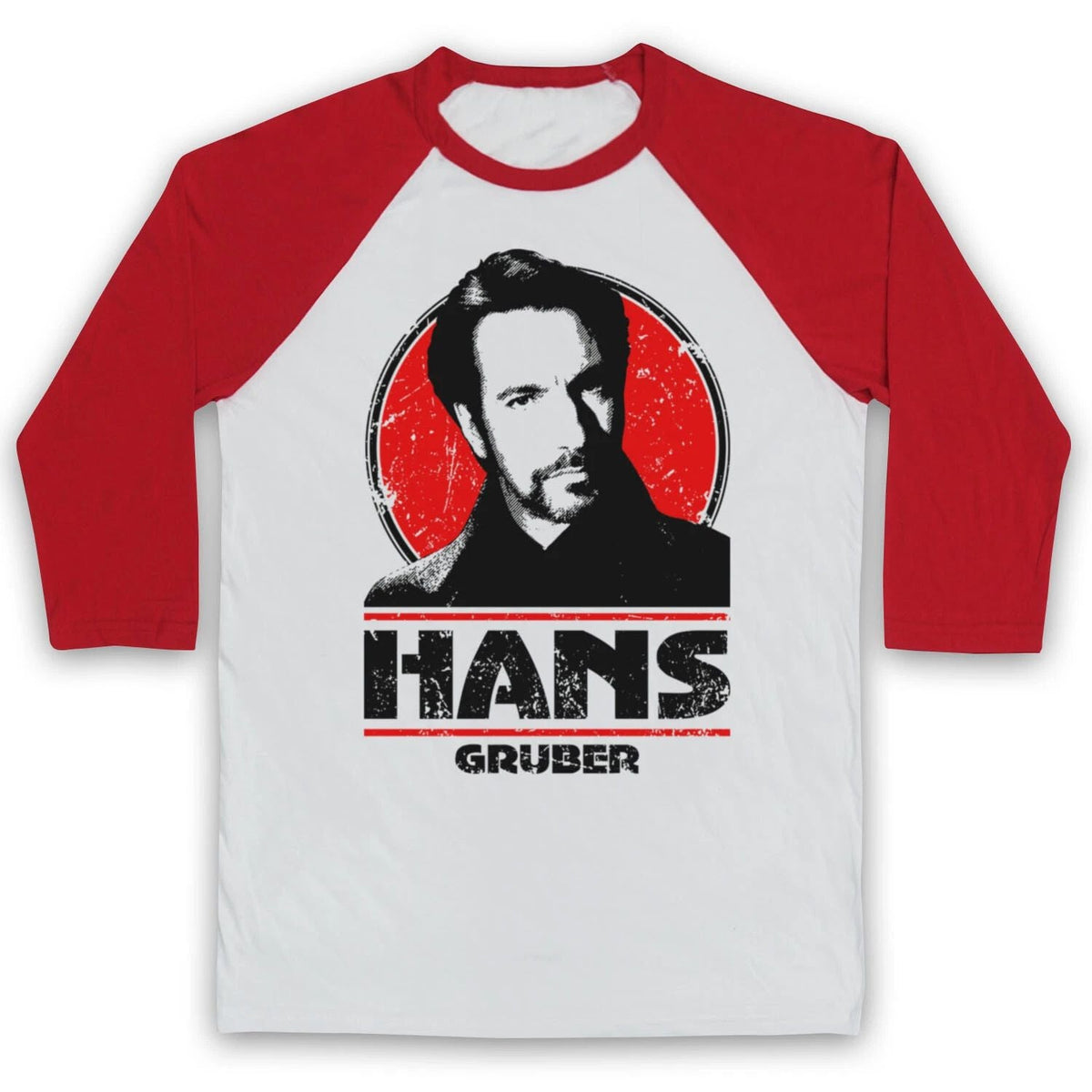 DIE HARD HANS GRUBER RICKMAN ACTION HERO WILLIS FILM 3/4 SLEEVE BASEBALL TEE Unisex