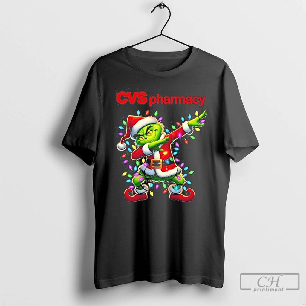 Classic Cvs Pharmacy Logo X Grinch Dabbing Light Christmas T Shirts Unisex