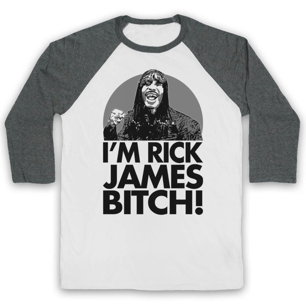 CHAPPELLE SHOW DAVE UNOFFICIAL I'M RICK BITCH! FUNNY 3/4 SLEEVE BASEBALL TEE Unisex