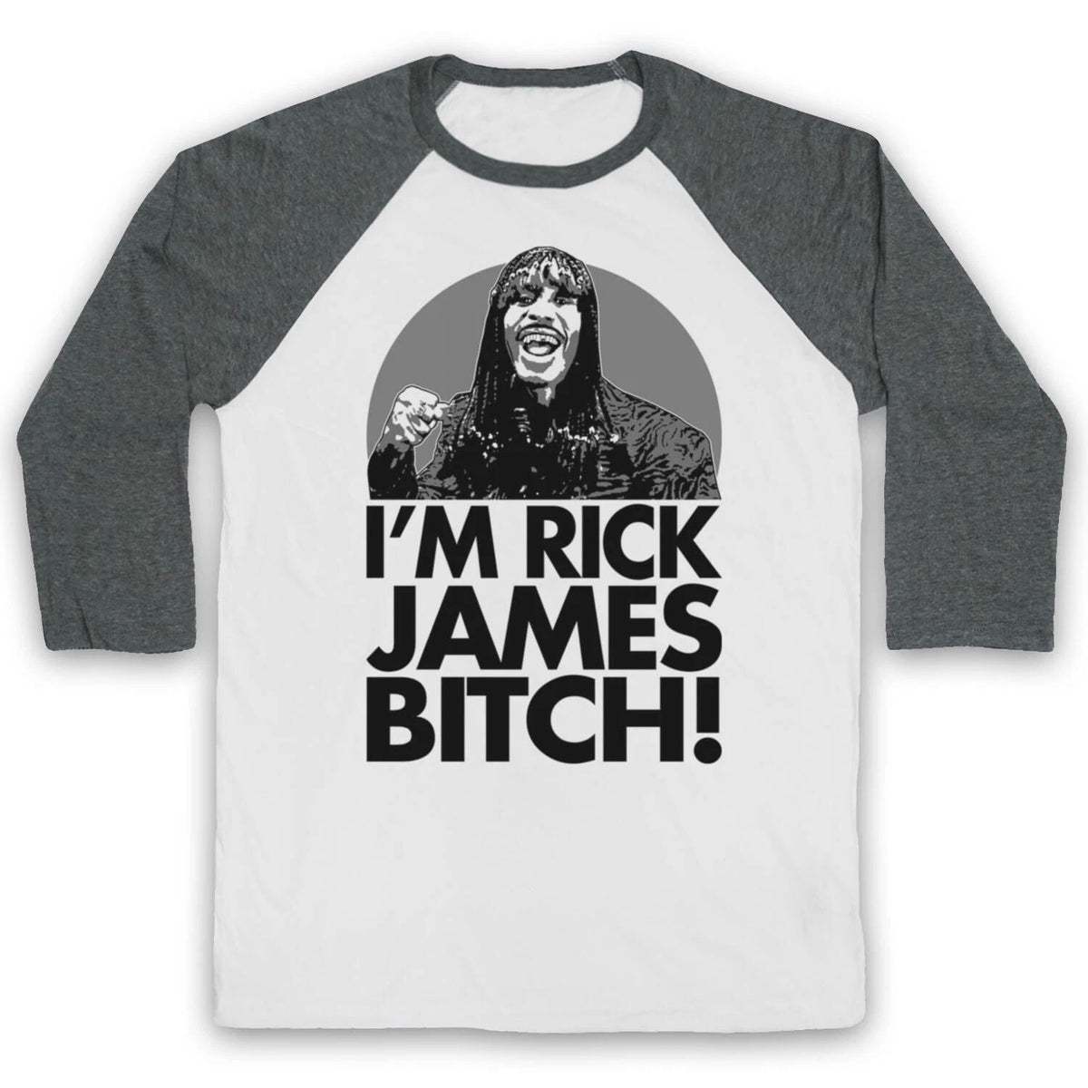 CHAPPELLE SHOW DAVE UNOFFICIAL I'M RICK BITCH! FUNNY 3/4 SLEEVE BASEBALL TEE Unisex