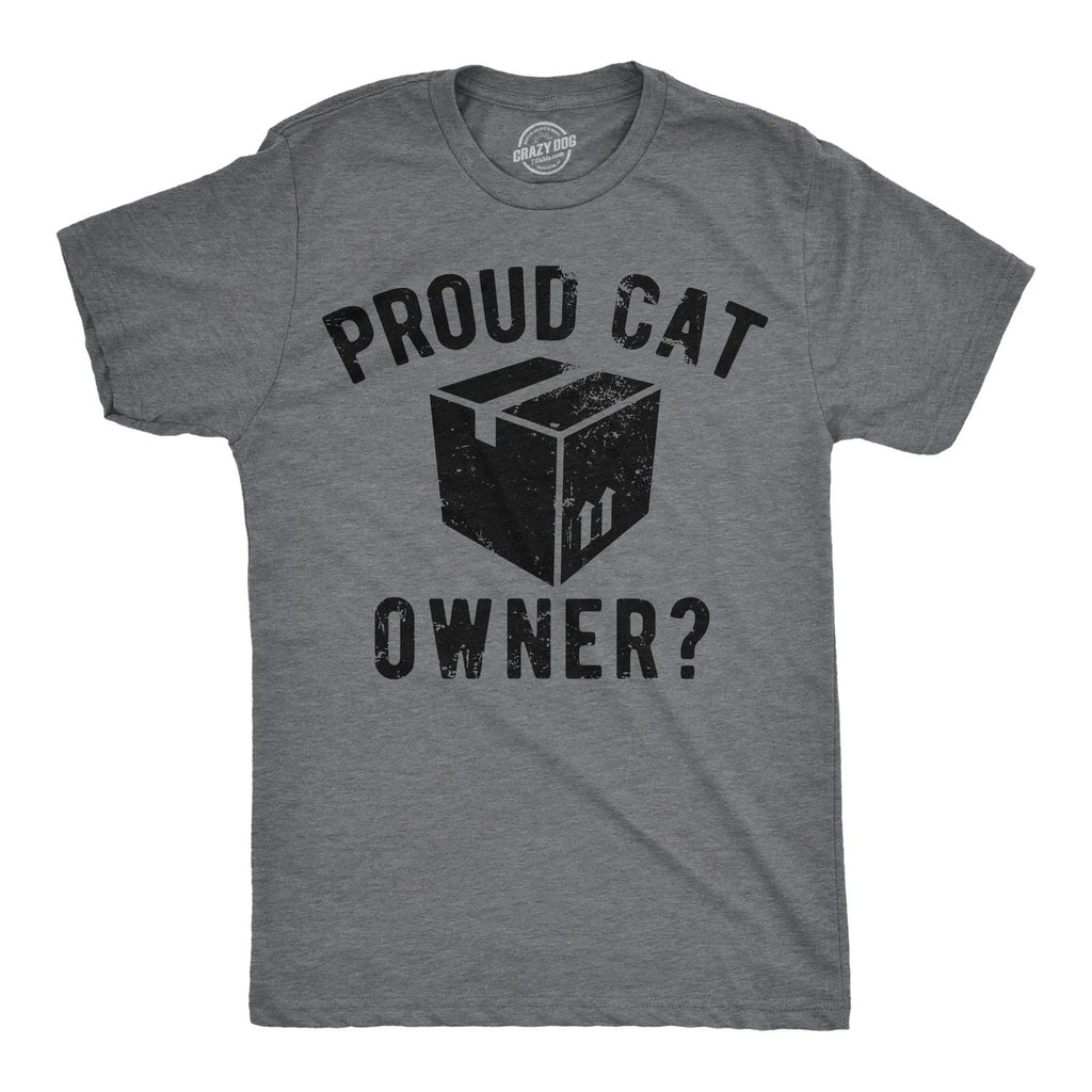 Mens Funny T Shirts Proud Cat Owner Sarcastic Kitten Graphic Tee for Men Unisex