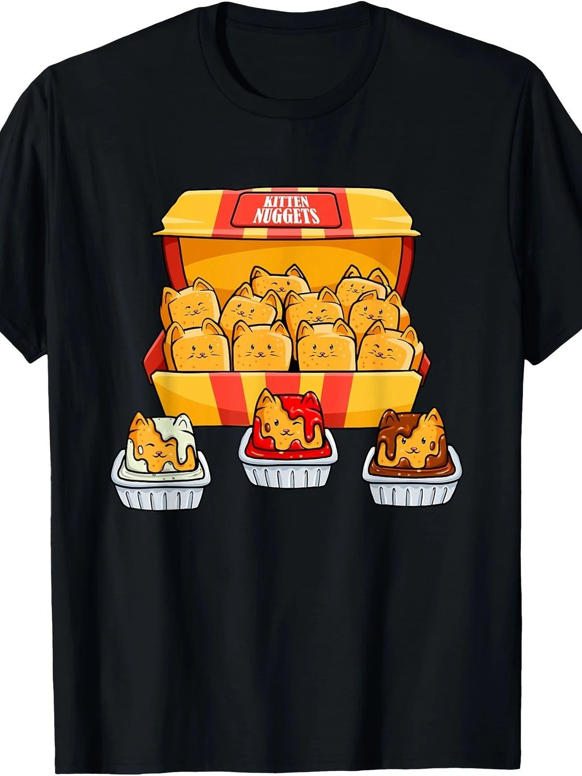 Black Cat Lover's with Purr Nuggets Food Pun Design - Cute Cartoon Kit Unisex