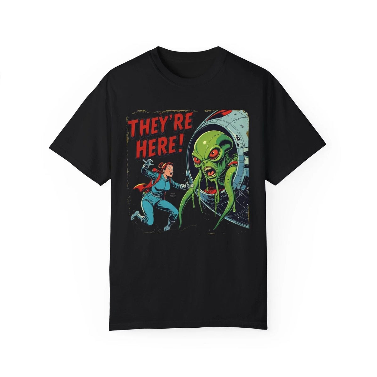 Retro Sci-Fi Graphic , Unisex Tees, Alien Humor Shirts, Gifts for Nerds, Unisex