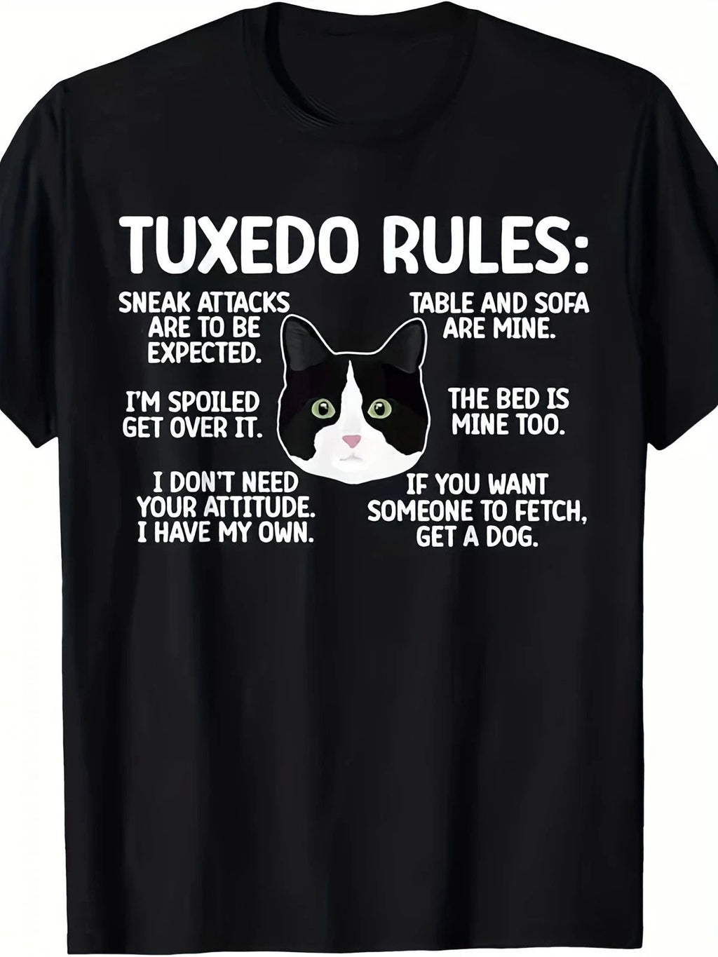 Exclusive Short-Sleeve for Tuxedo Cat Lovers, Featuring a Fun Print, P Unisex