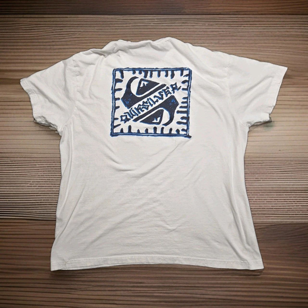Quiksilver Tribal Box Logo Surf Tee White XL Unisex