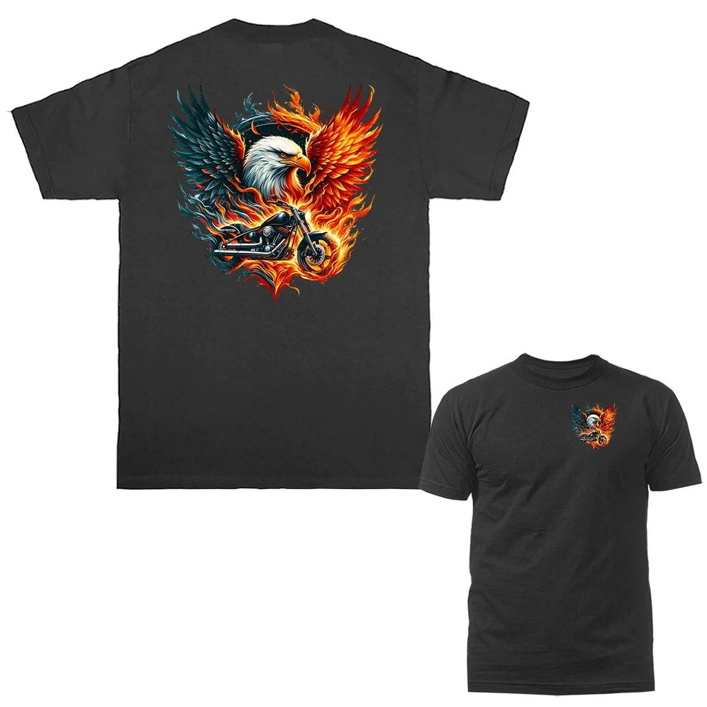 Flaming American Eagle Motorcycle Patriotic Biker Unisex