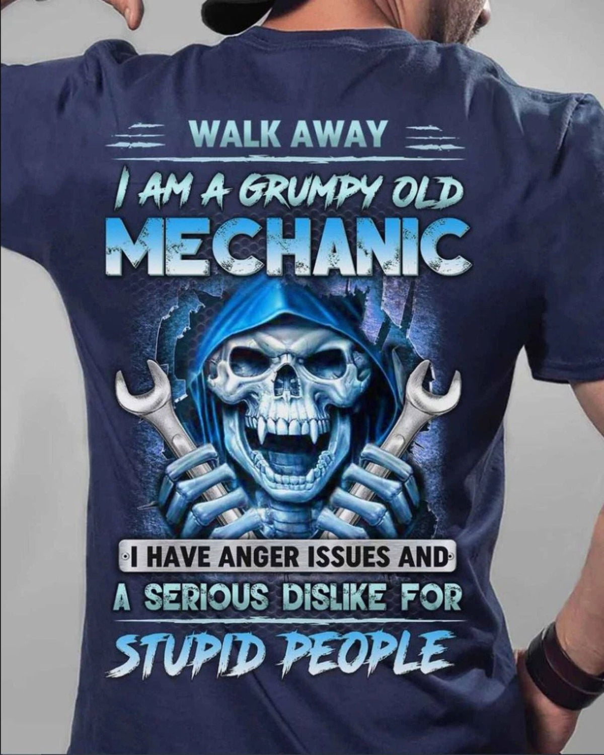 Walk Away I Am A Grumpy Old Mechanic , Fathers Day Gift, Handyman Tee Unisex