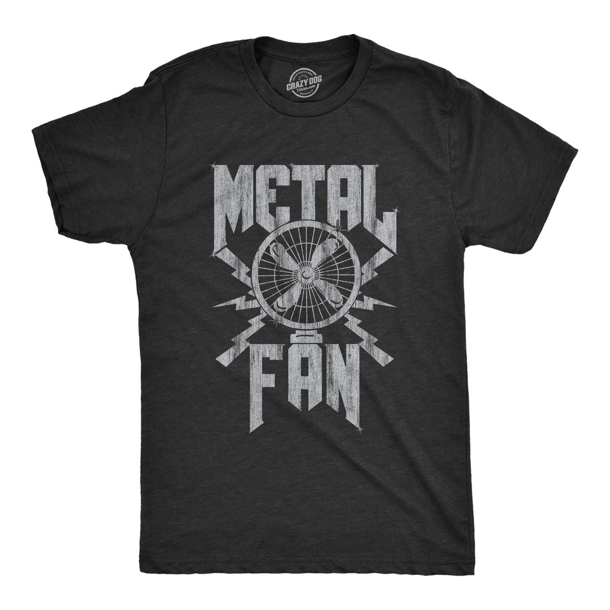 Mens Metal Fan T Shirt Funny Sarcastic Air Blowing Fan Graphic Novelty Music Tee Unisex
