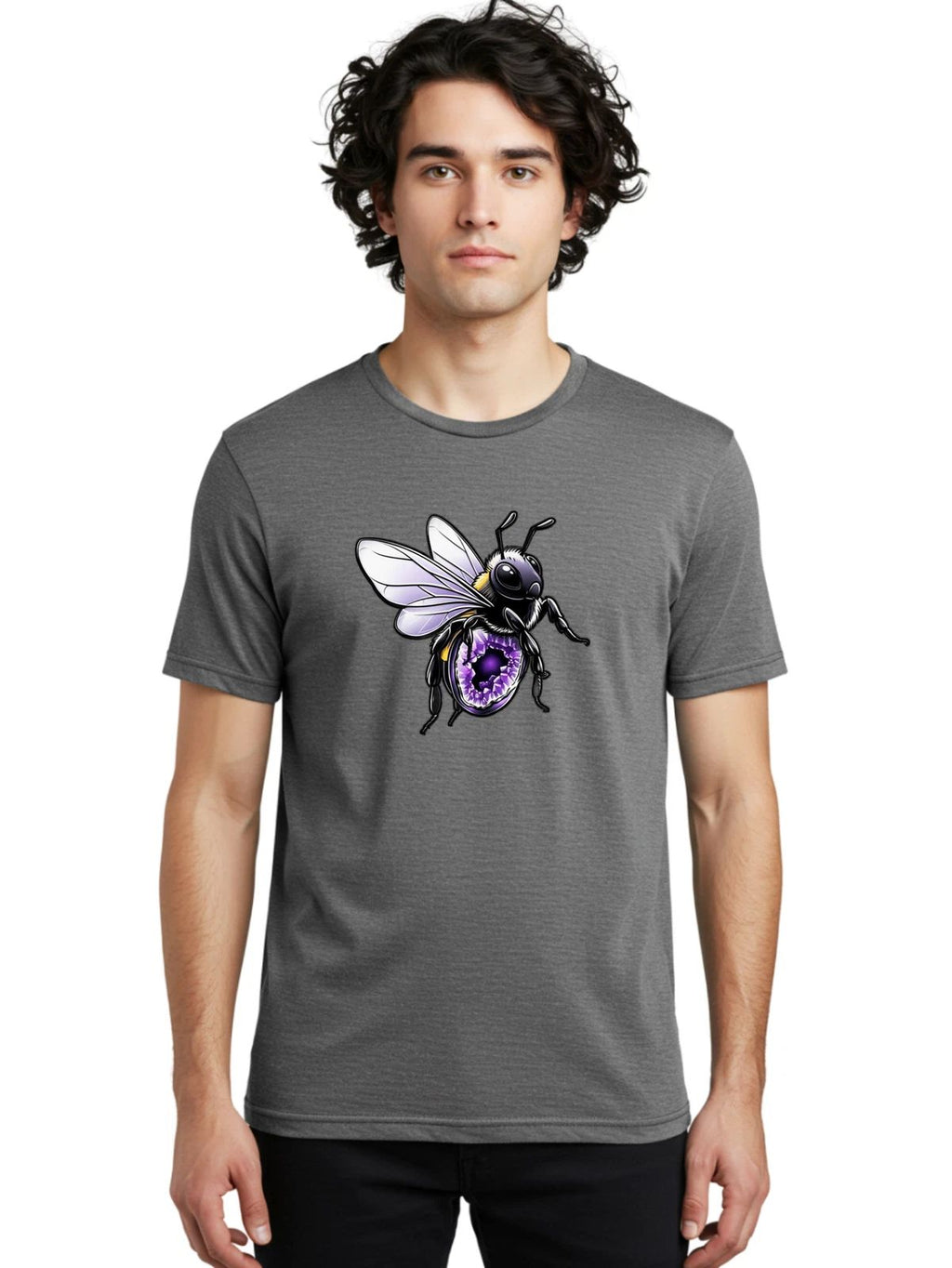 Cartoon-Bee-1 Mens Graphic Tee, 100% Cotton, Casual Summer Wear Unisex