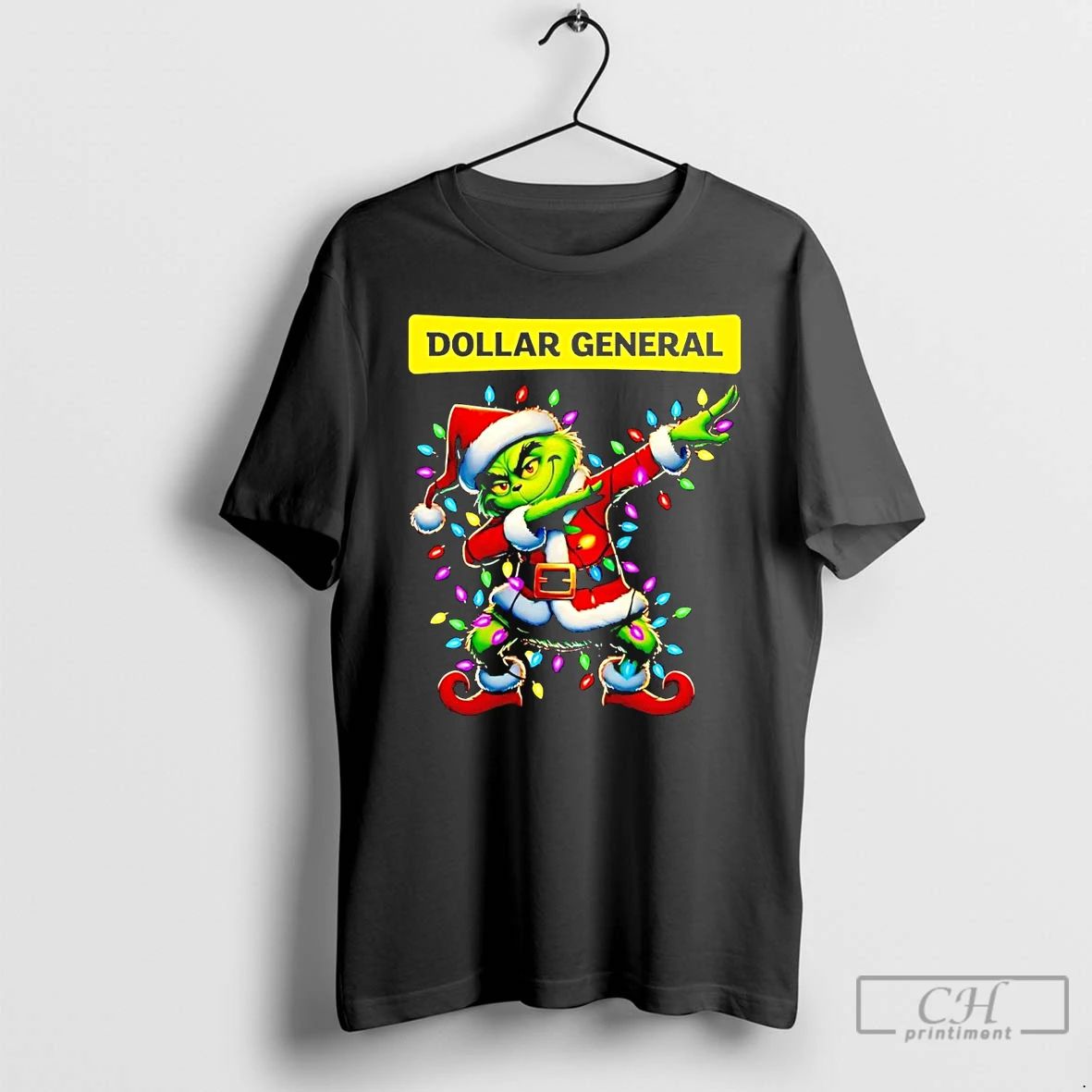 Classic Santa Grinch Dabbing Dollar General Christmas Light T Shirts Unisex