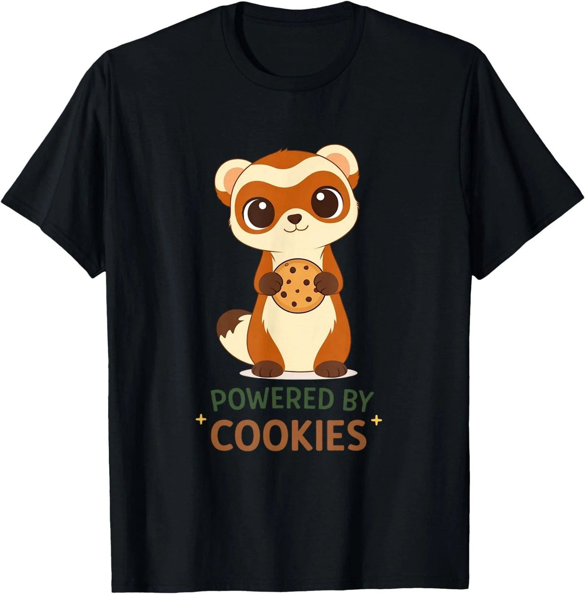 Cute Ferret Holding Cookie for Cookie Lovers Unisex