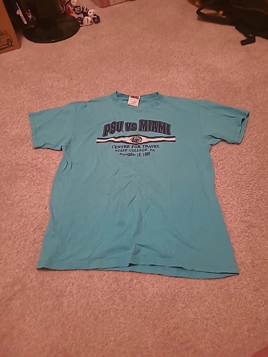 Nice Tultex Penn State Vs Miami Sept 18 1999 Size L T Shirt. Centre For Travel Unisex