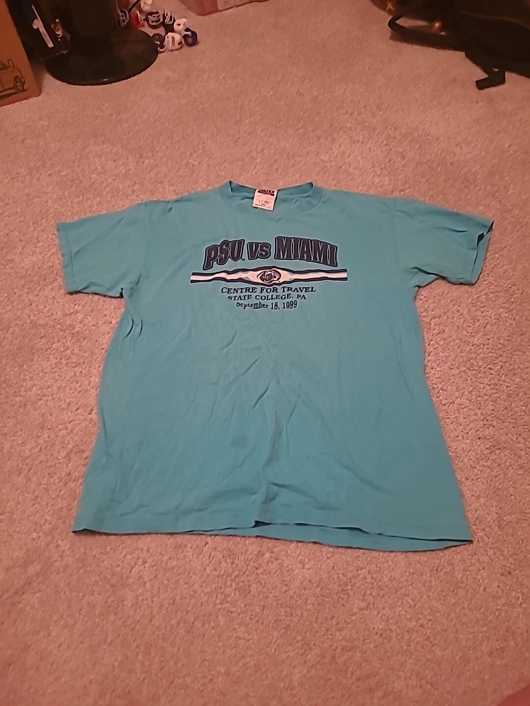 Nice Tultex Penn State Vs Miami Sept 18 1999 Size L T Shirt. Centre For Travel Unisex