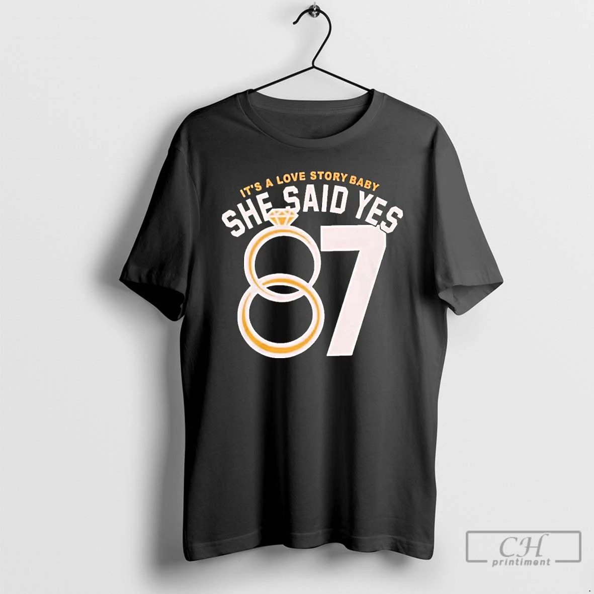 Classic Travis Kelce Its A Love Story Baby Just Say Yes T Shirts Unisex