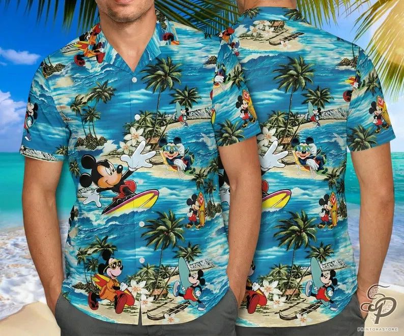 Tropical Cartoon Hawaii Shirt Surf Beach Aloha Vacation Men Unisex