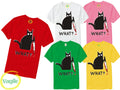 HALLOWEEN CAT WITH KNIFE WHAT PRINT MURDEROUS CAT FUNNY PARTY UNISEX TEE Unisex