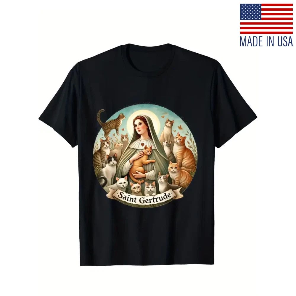 Saint Gertrude Patron of Cats Love Cats Catholic Saint Kitty Unisex