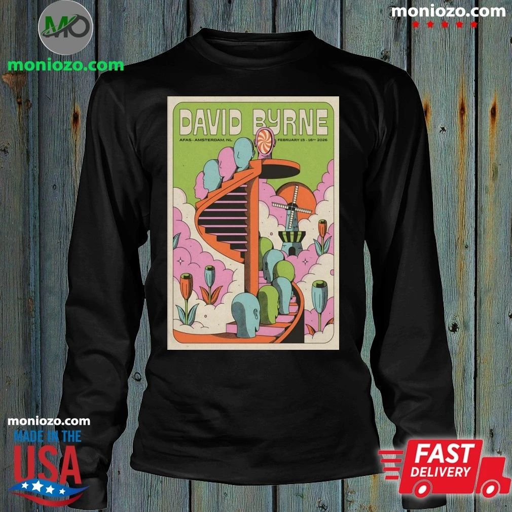 Original David Byrne In Amsterdam NL On Feb 15-16 2026 Poster Graphic Unisex