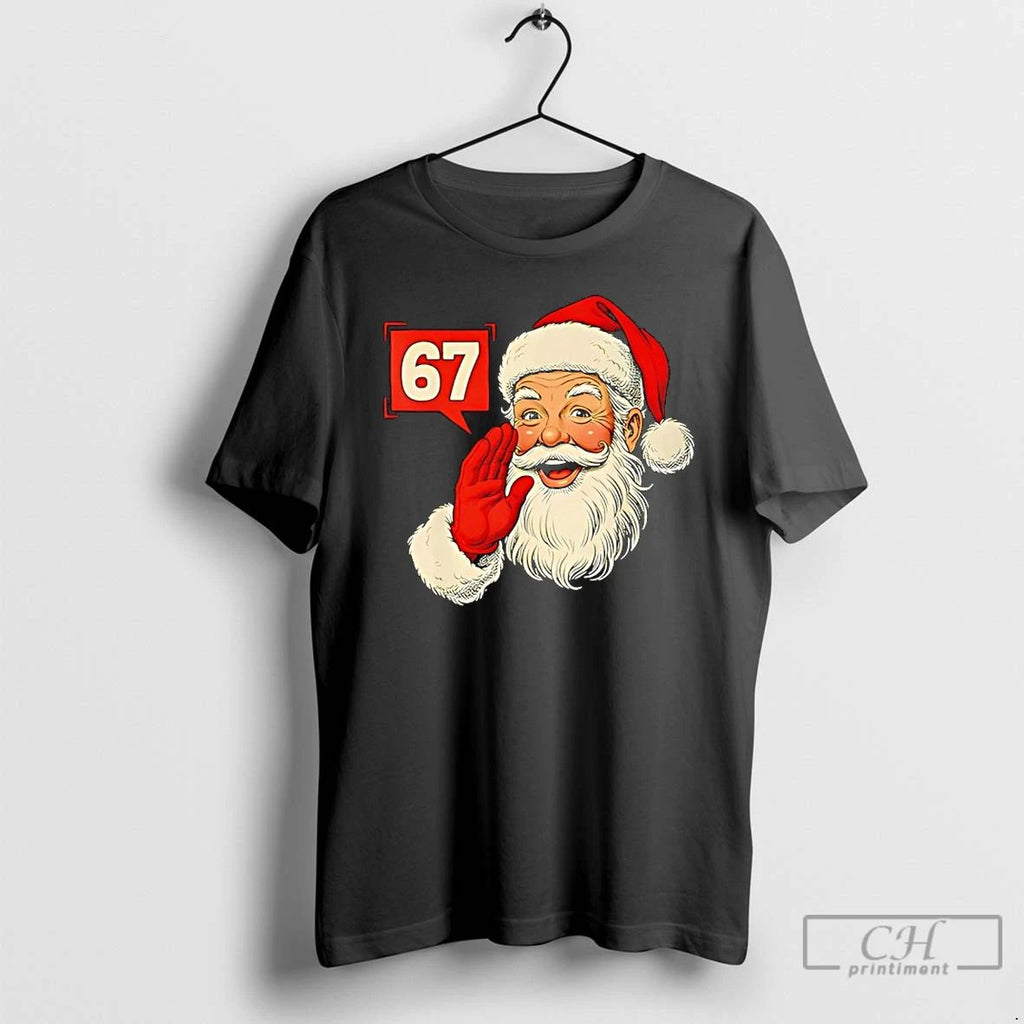 Premium Christmas 67 Six Seven Meme Santa Claus Xmas Holiday T Shirts Unisex