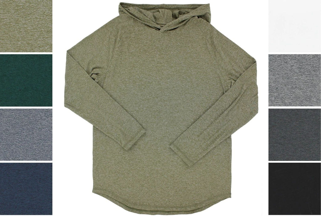True Classic Men's Hooded , Long Sleeve Lightweight Stretch Heathered Tee Unisex