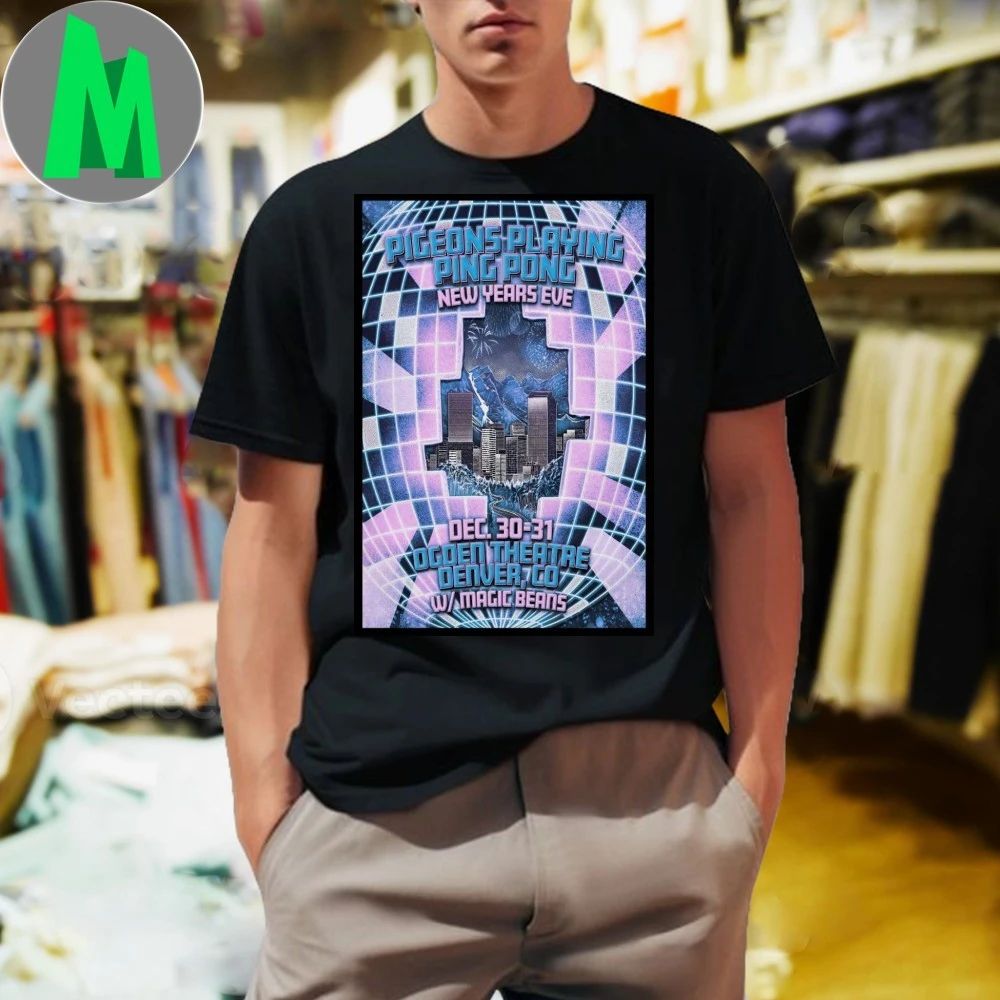 Pigeons Playing Ping Pong In Denver CO On Dec 30-31 2025 Poster Shirt Unisex