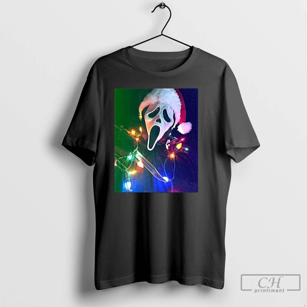 Premium Ghostface String Lights Scream Christmas T Shirts Unisex