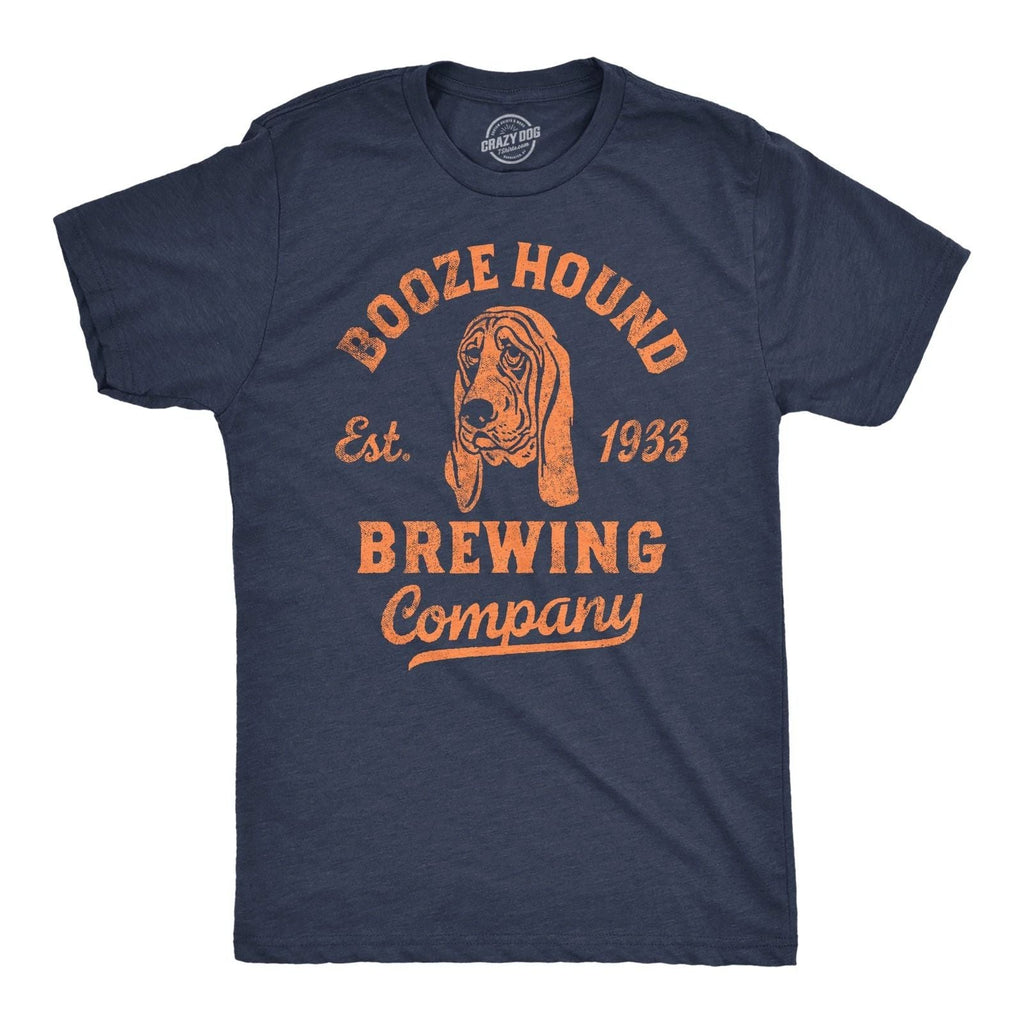 Mens Funny T Shirts Booze Hound Brewing Company Sarcastic Drinking Tee for Men Unisex