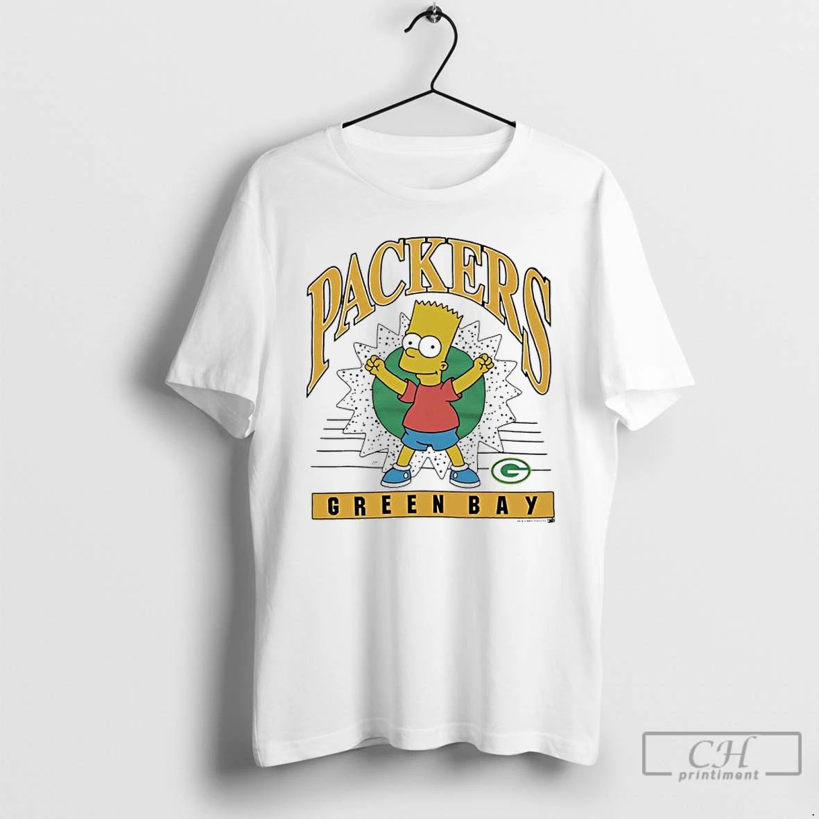 Premium Bart Simpson X Green Bay Packers Graphic T Shirts Unisex