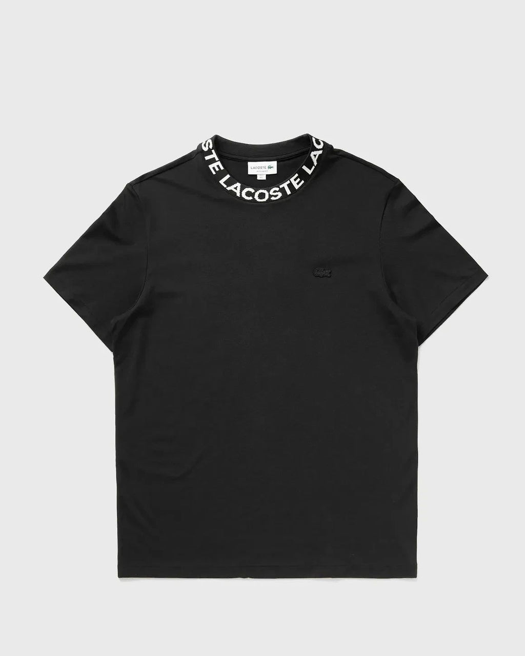 Lacoste T Shirt Mens Black Jacquard Branded Pique Neck Summer White Lightweight Unisex