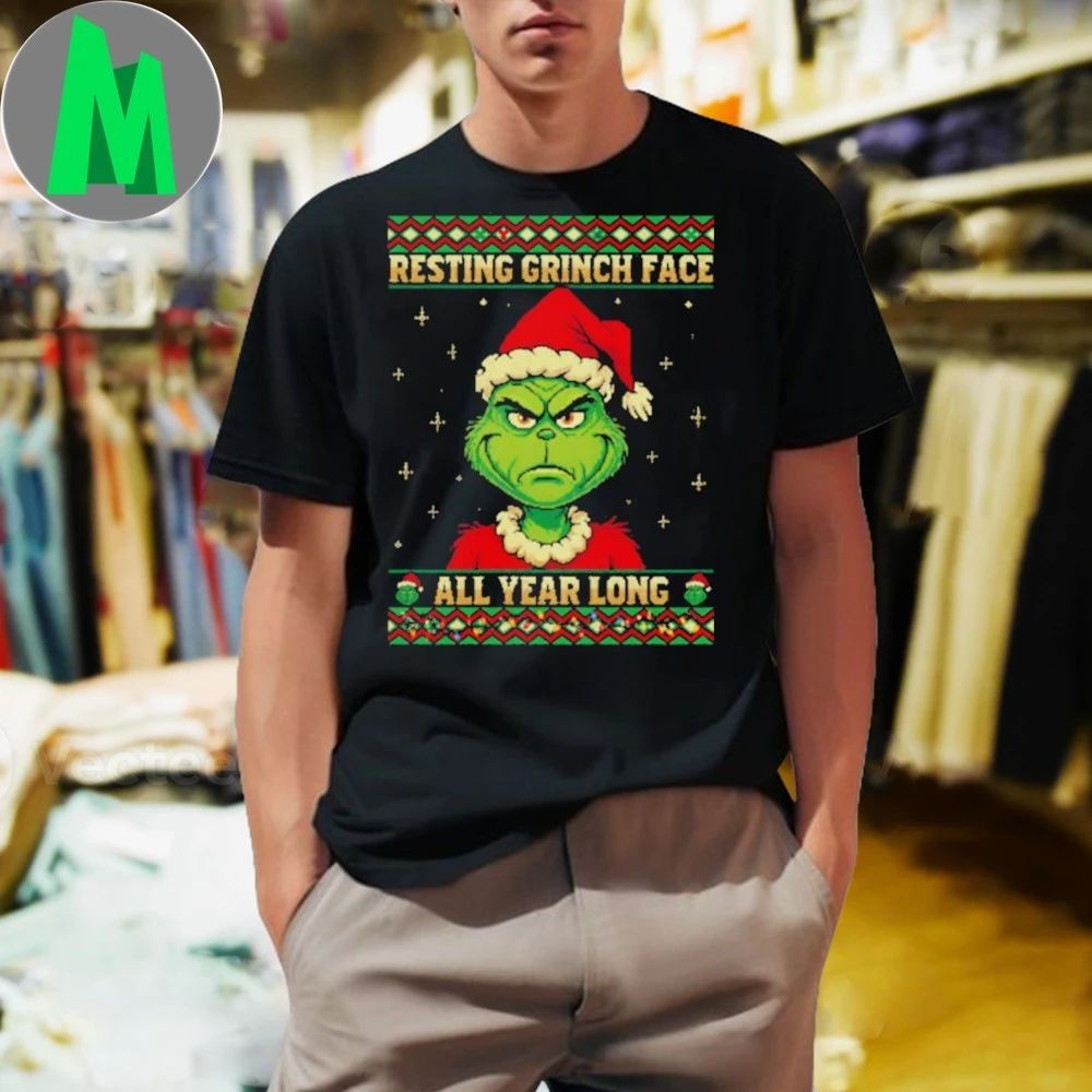 Resting Grinch Face All Year Holiday Knit Unisex