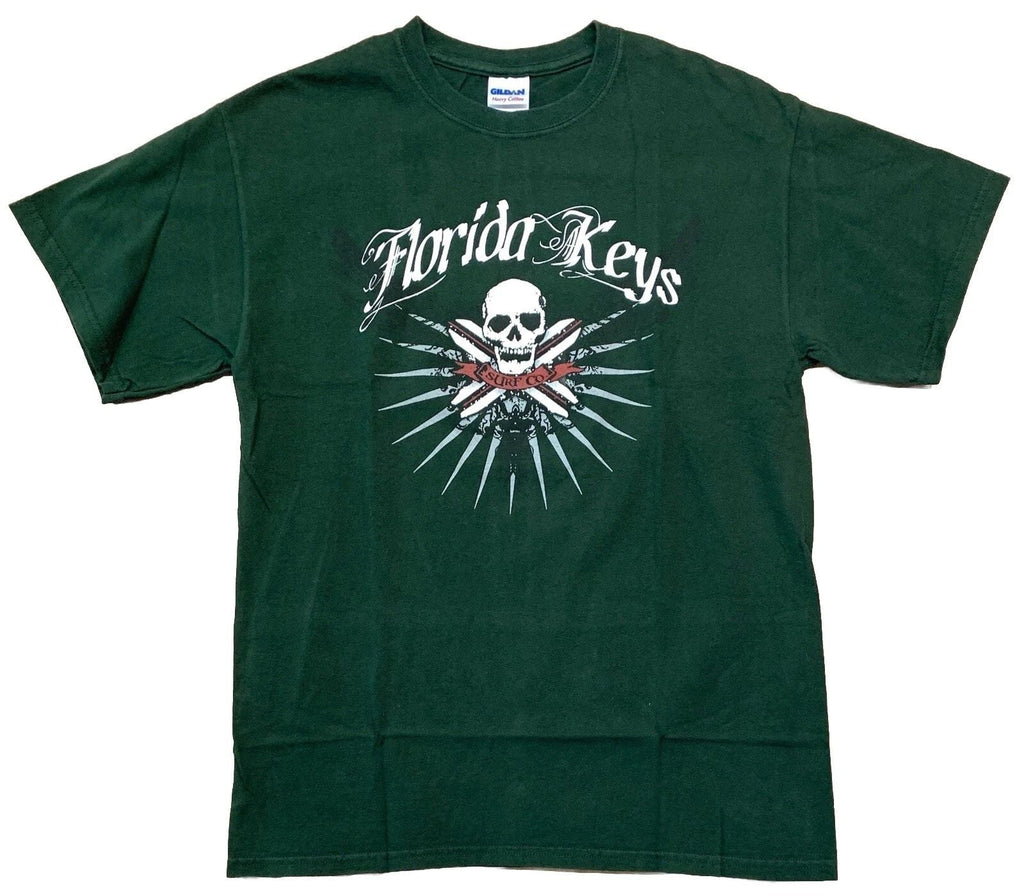 Florida Keys Surf Company Skull Beach Surfing Size Medium Green Unisex
