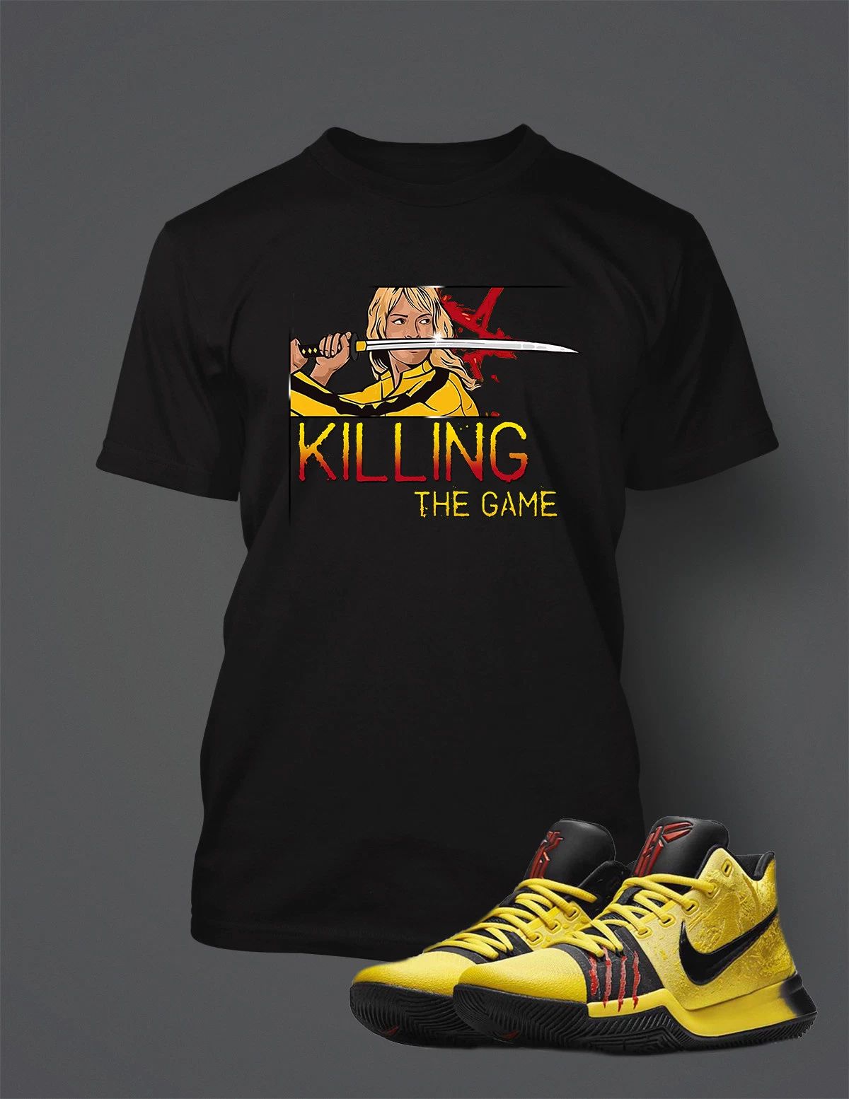 Sneaker T Shirt To Match KYRIE 3 BRUCE LEE Mens Killing The Game Graphic T Unisex