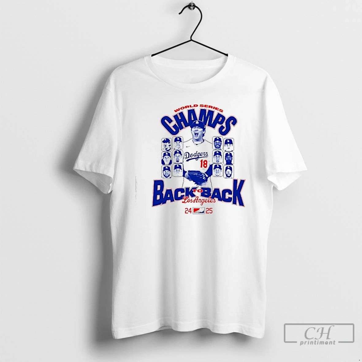 Premium World Series Champs Los Angeles Dodgers Back To Back Players T Shirts Unisex