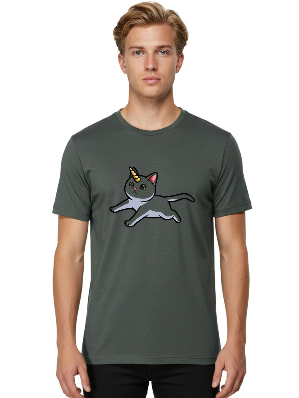 Caticorn-3 Mens Graphic Tee, 100% Cotton, Casual Summer Wear Unisex