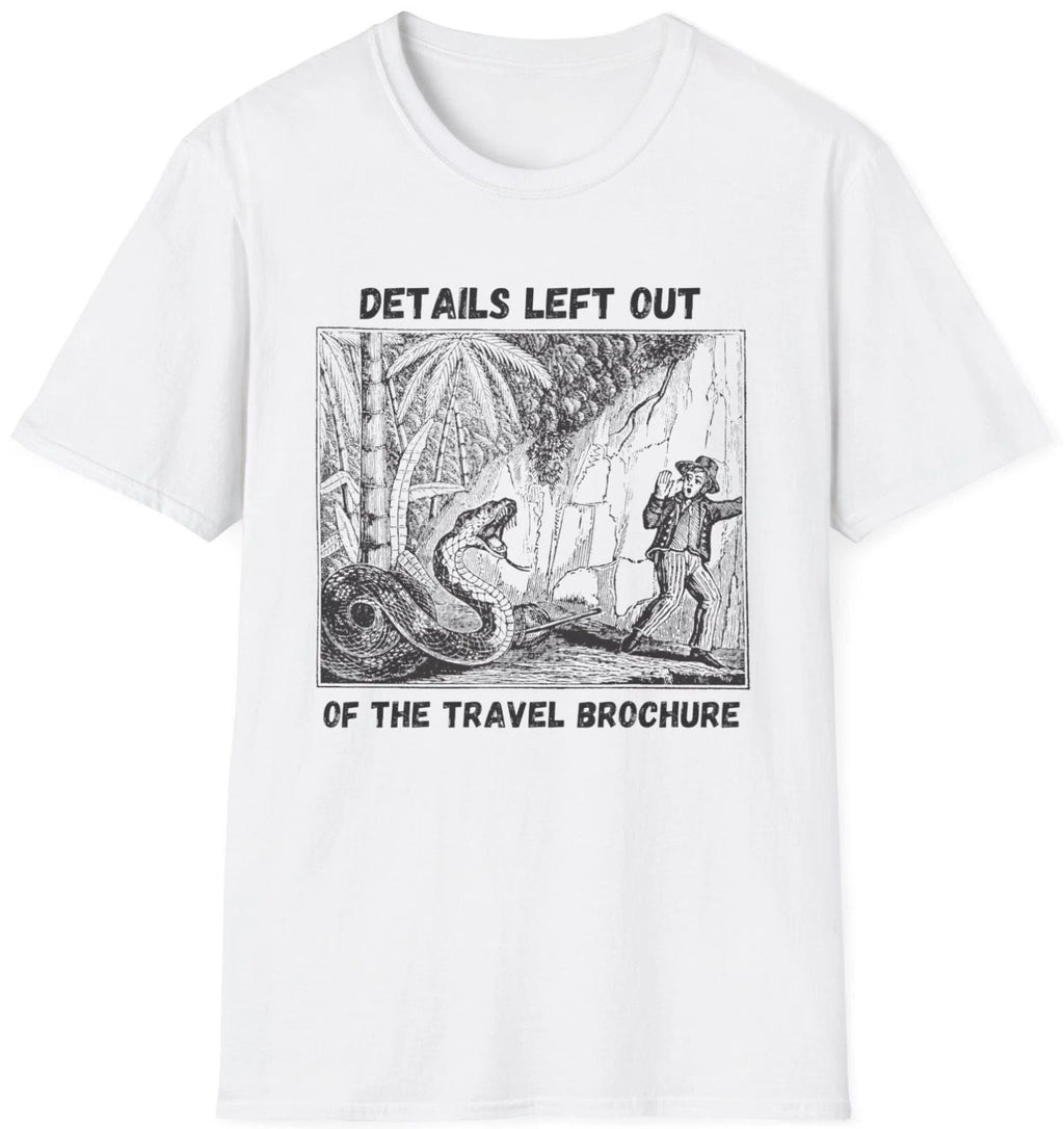 Travel Brochure T Shirt graphic tee White Size M Unisex