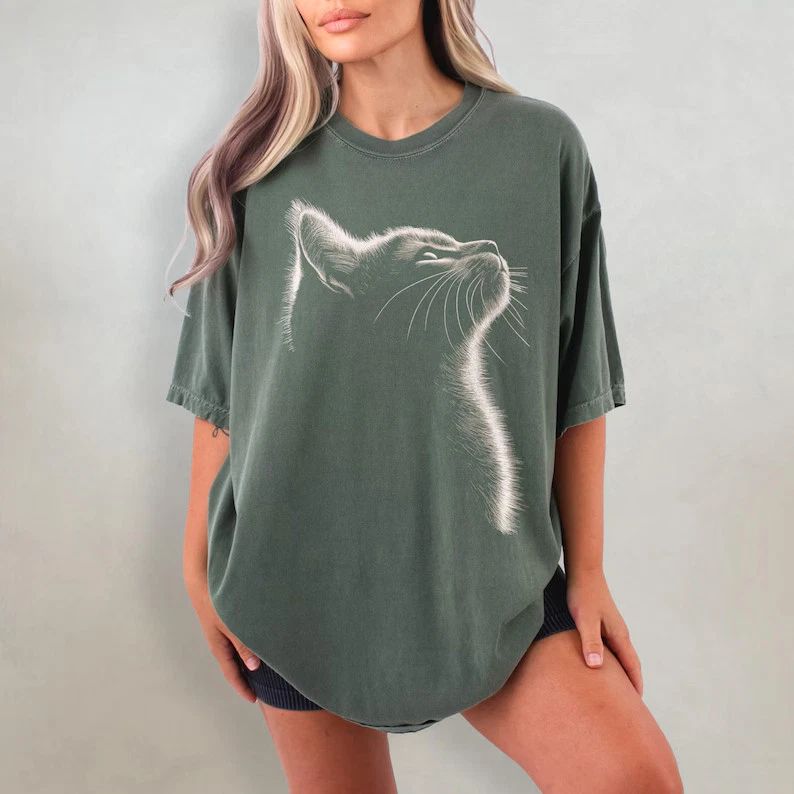 Aesthetic Cat Comfort Tee Feline Graphic Animal Soft Style Unisex