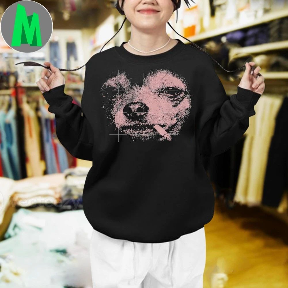 Dog Smoking Cigarette Funny Chihuahua Meme Shirt Unisex