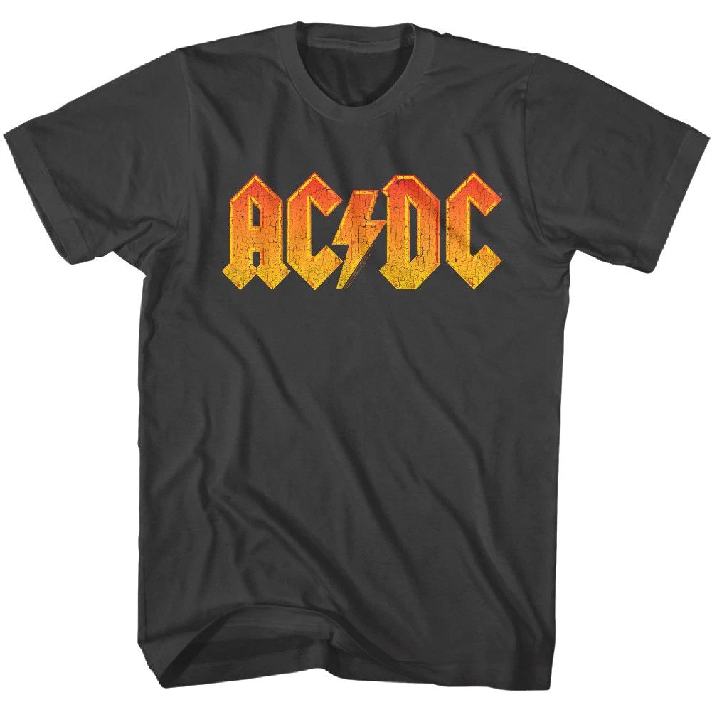 ACDC Vintage Orange Logo Men's T Shirt Metal Rock Band Album Concert Tour Merch Unisex