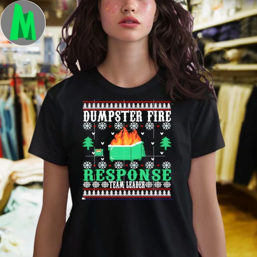 Dumpster Fire Response Team Leader Christmas Ugly Sweater Shirt Unisex