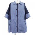 Sakai SACAI S/S Shirt Navy White Size 3 Used MidLength Stylish Unisex