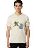 Frog-With-Backpack Mens Graphic Tee, 100% Cotton, Casual Summer Wear Unisex