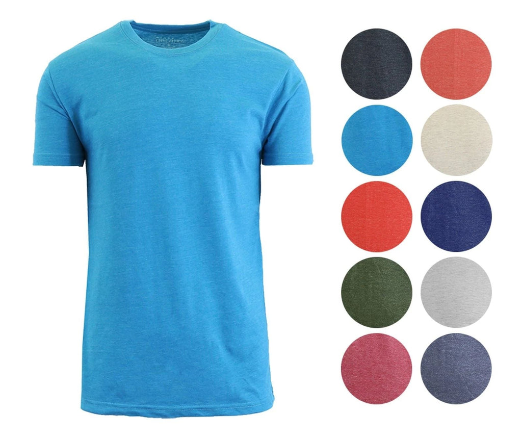 Mens Crew Neck s Heathered S/S Fitted Premium Quality Undershirt Gym NWT Unisex