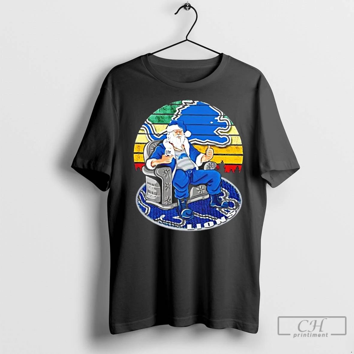 Premium Detroit Lions X Santa Claus Christmas Vintage Unisex