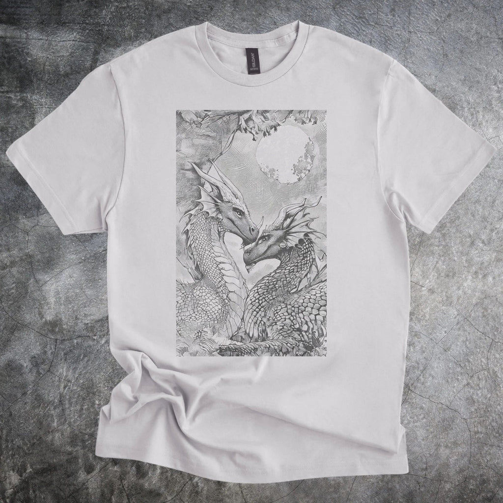 Majestic Dragon Embrace Graphic Tee for Fantasy Lovers Unisex
