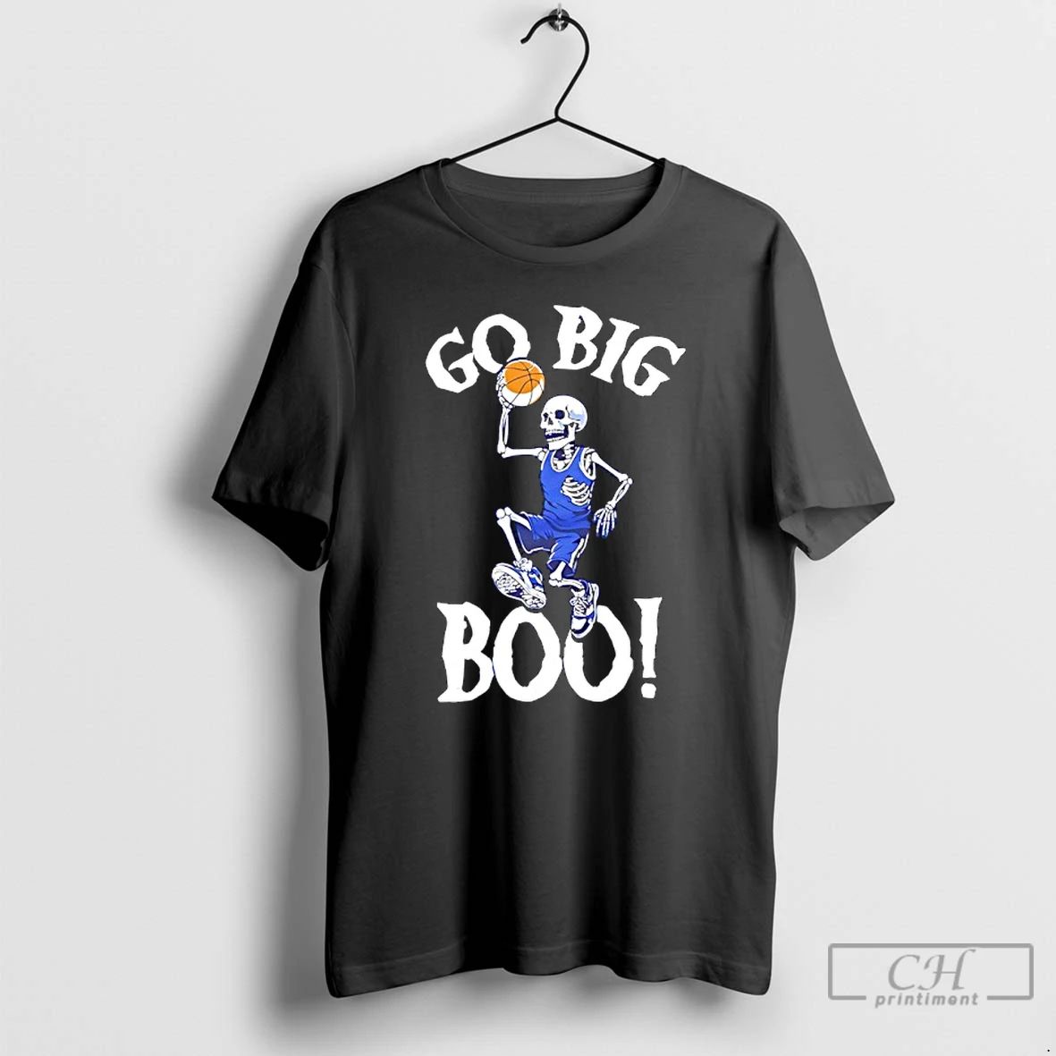 Classic The Go Big Boo Skeleton Basketball T Shirts Unisex