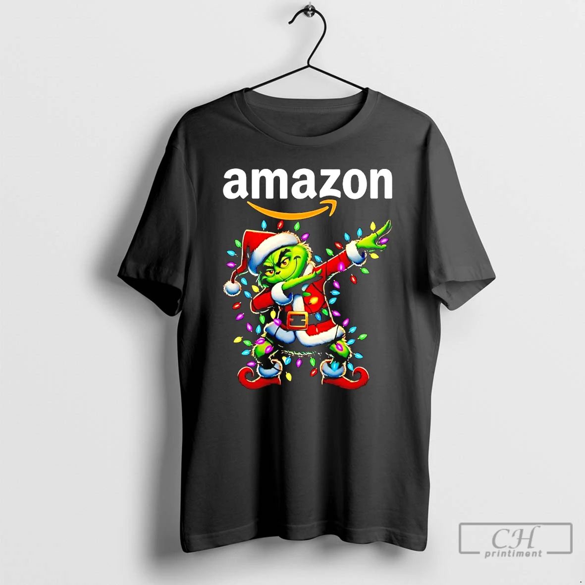 Classic Santa Grinch Dabbing Amazon Christmas Light T Shirts Unisex