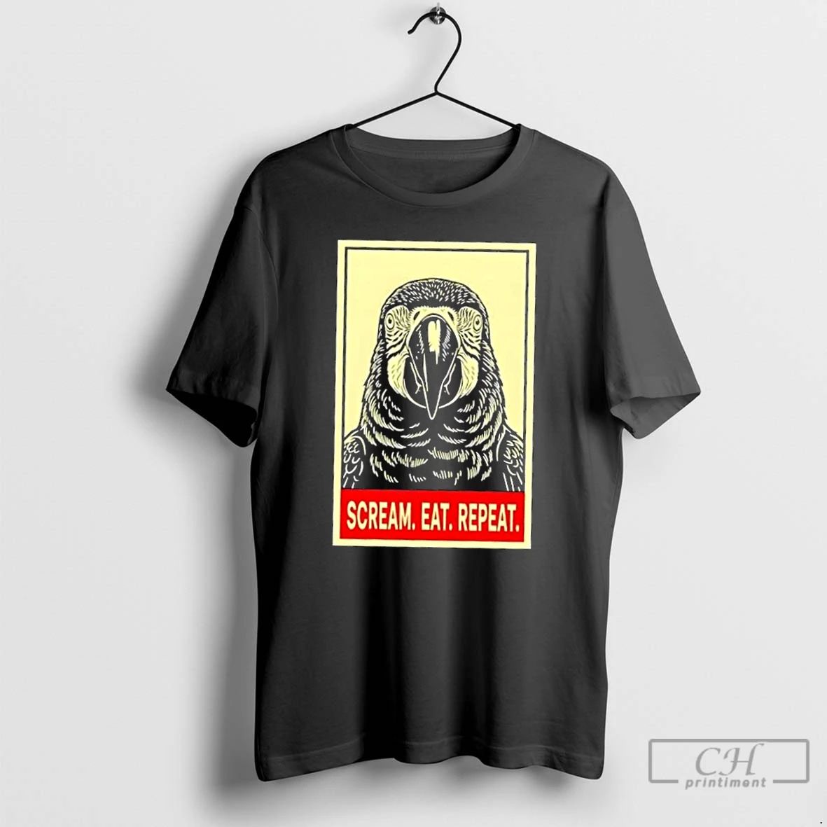 Classic Bird Scream Eat Repeat T Shirts Unisex