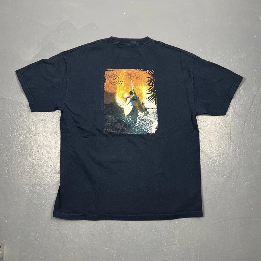 Vintage Y2K Newport Blue Dbl Sided Surf Tshirt Blue XL Beach Casual Summer VTG Unisex