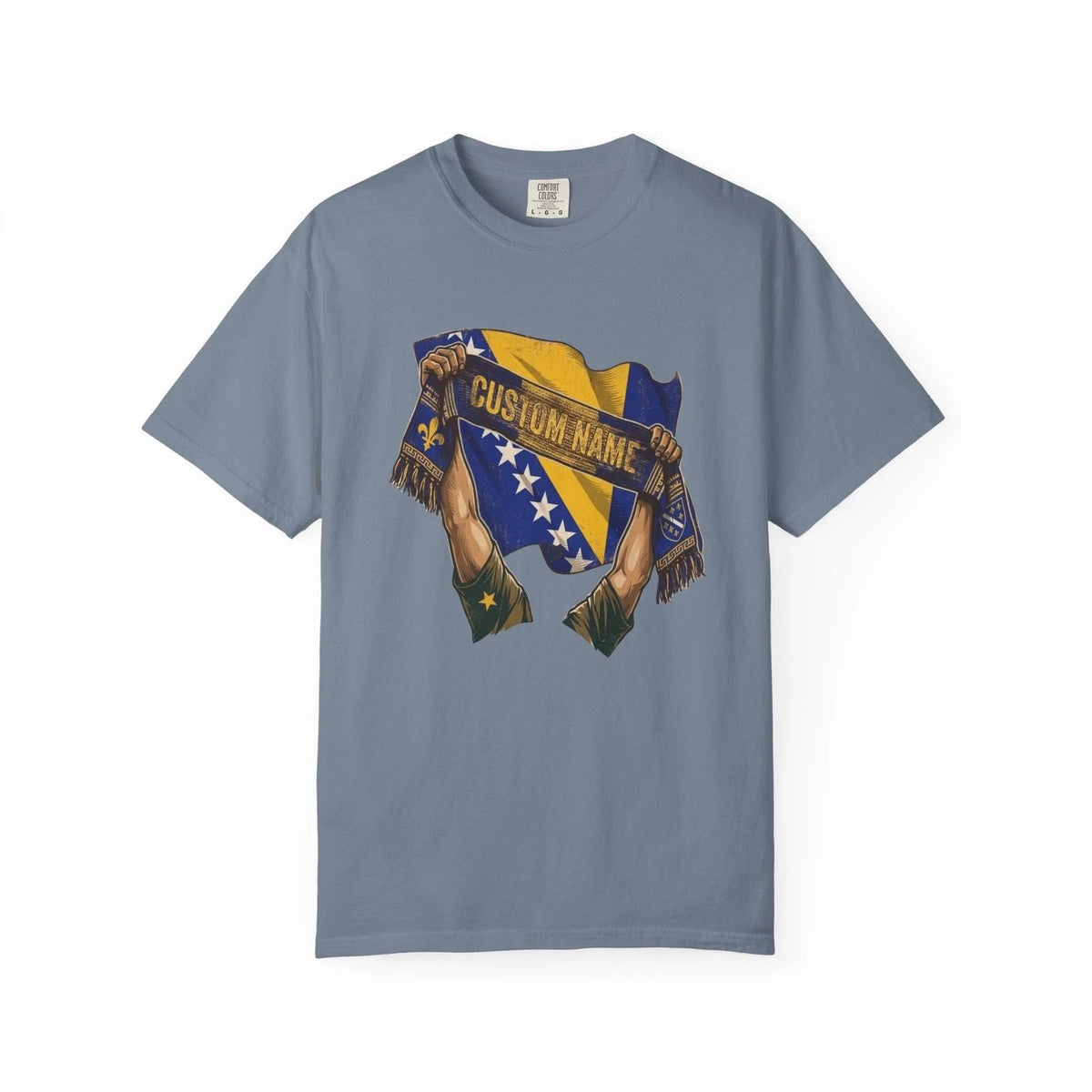 Bosnia Scarf Custom Soccer Shirt | Personalized Name Football Matchday Tee Unisex